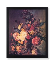 Butterfly Flower French Wall Decor Contemporary Picture Black Framed Art Print