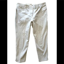 CHICO’S So Slimming light tan/ wheat color jeans with elastic waistband sz 2.5