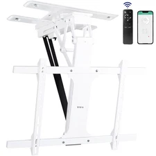 VIVO White Electric Swivel Flip Down Ceiling TV Mount for 32" to 70" Screen