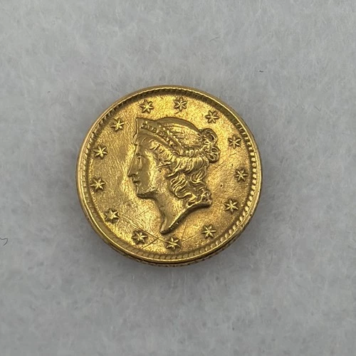 1852 Liberty One Dollar Gold Coin $1 Damaged