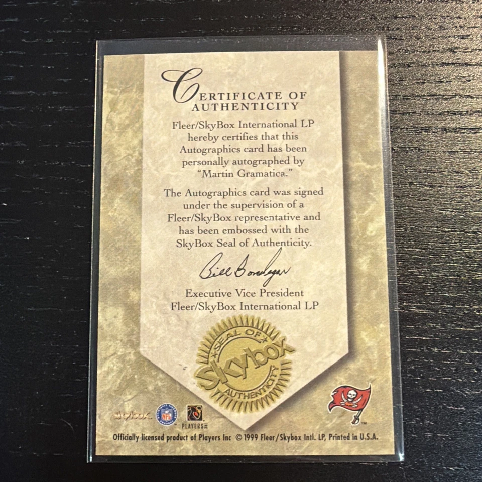 1999 Skybox Premium Insert Autographics Martin Gramatica (AU, RC) - Image 2 of 2