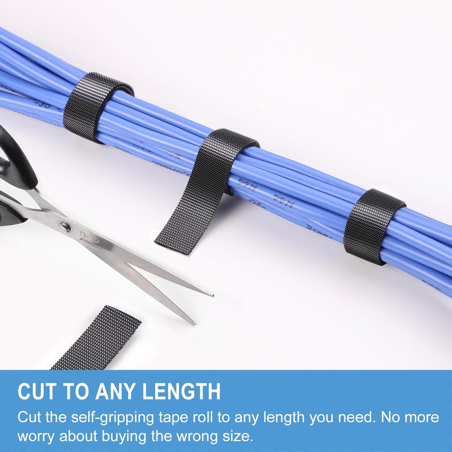 1In X 48Ft | Hook and Loop Straps Heavy Duty | Double Sided Self-Gripping Strips