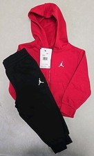 NWT NIKE AIR JORDAN BOY'S 2 PC SET RED SWEATSHIRT BLACK JOGGER SWEATPANTS 3T
