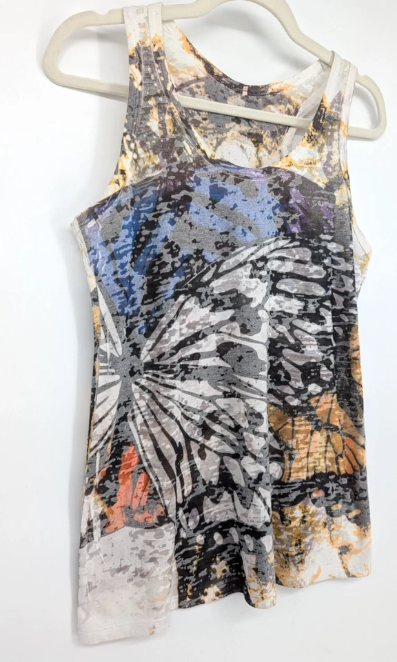 Camiseta sin mangas vintage Y2K Romeo y Julieta de alta costura mariposa pura Burnout de algodón boho Foto 3 de 4