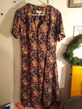 Compagnie Internationale Express, black & brown floral dress, size M