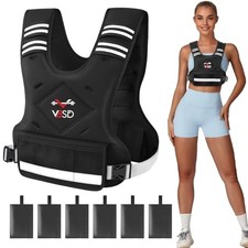 Adjustable Weighted Vest for Women Men 4-10lb/11-20lb/20-32lb 4-10LB Black