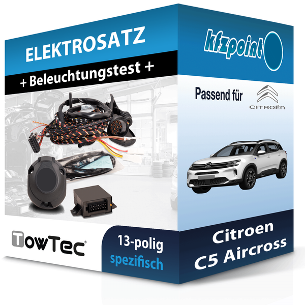 Towtec E-Satz 13Polig Fahrzeugspezifisch Passend für Citroen C5 Aircross NEU-image