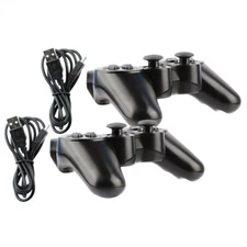 2x Black Wireless Bluetooth Video Game Controller Pad For Sony PS3 Playstation 3