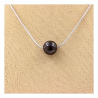 Halskette 1 Perle Bronzit 8 Mm Kette Aus Edelstahl