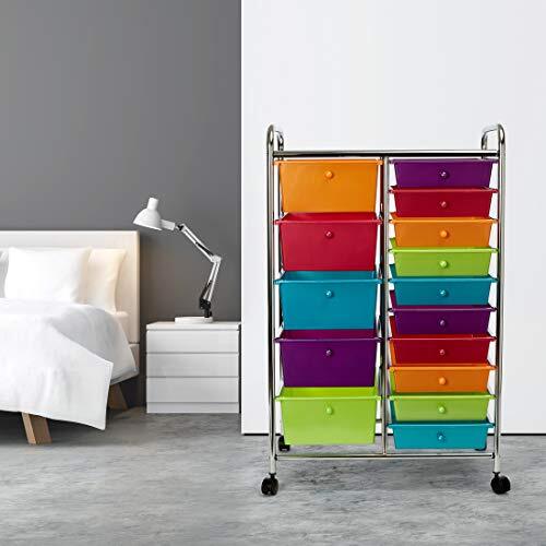 Rolling Utility Organizer Storage Cart for 15 Drawer Mulitcolor (Pearlized) - Picture 5 of 6