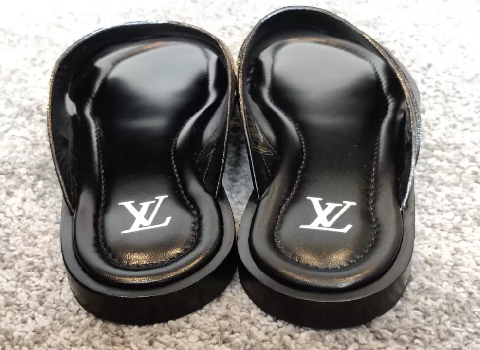 Louis Vuitton Mens Black & Blue Sandals Size 7