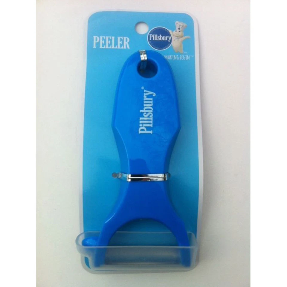 PACK de 2 peladores Pillsbury Doughboy frutas verduras zanahoria pelador de patatas azul/blanco Foto 2 de 4
