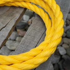 Yellow Poly Polypropylene Utility Rope 1/4 3/8 1/2 5/8 3/4 1" 50 100 600 1200'