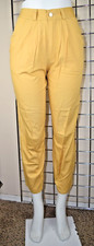 Vintage Jordache Pants Size S/M 80s Mustard Yellow Ultra High Waist Pleated Soft