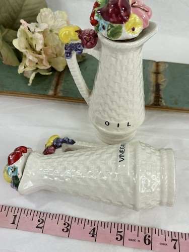 Vintage Tilso Keramiköl und Essig Cruet mit Obststopfen - Bild 7 von 7