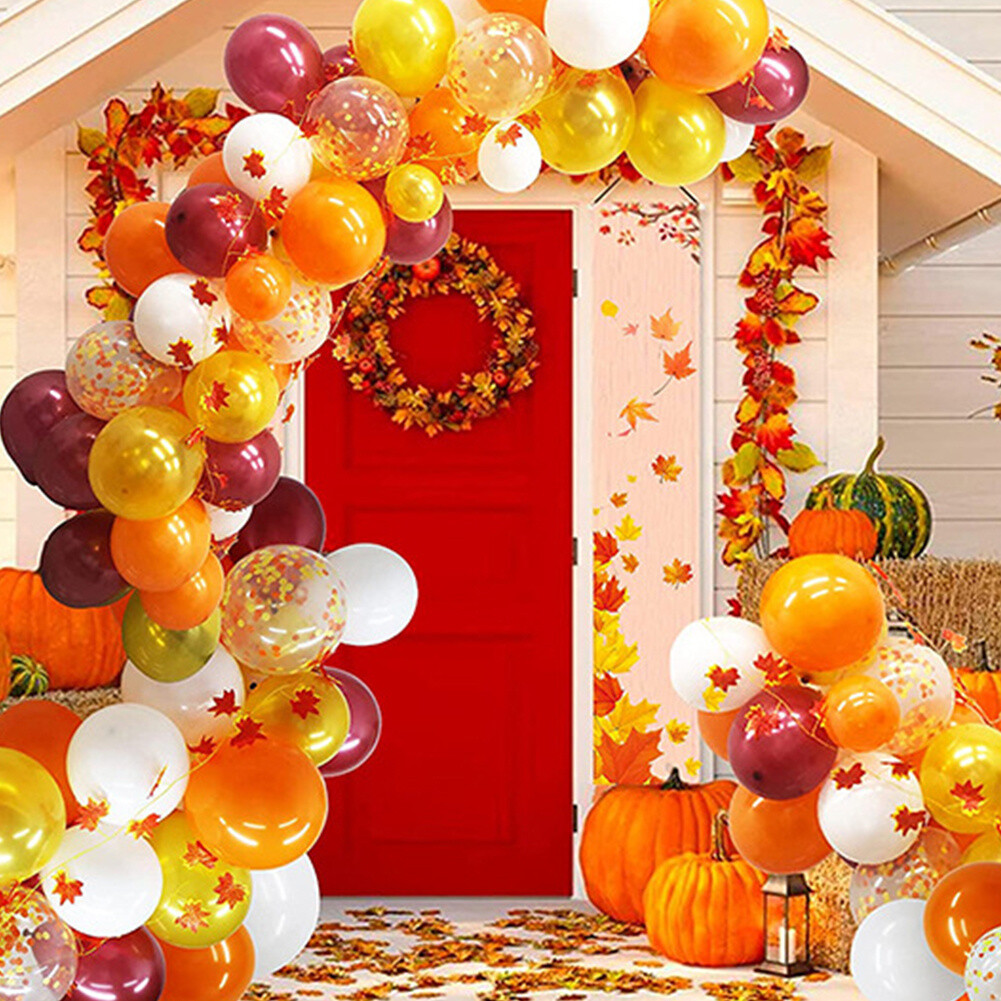 105pcs Balloons Arch Garland Kit Autumn Halloween Birthday Hen