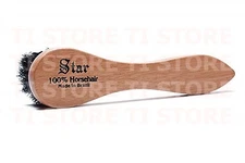 Star 6" Horse Hair Dauber ShoeBrush Shoe Boot Polish Shine Cleaning Dauber Black