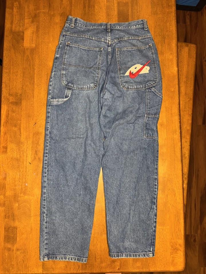 Pantalones de mezclilla vintage Nike Air Carpenter años 90 hechos en EE. UU. talla 34 logotipo Swoosh bordado Y2K Foto 2 de 4