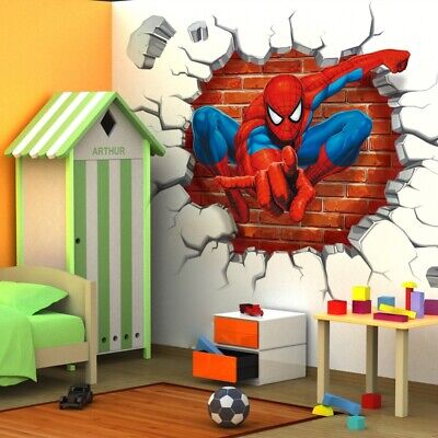 3D Spiderman Cartoon Movie HREO Home Decal Wall Sticker For Kid Room Decor Chil