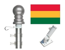 Bolivia no Seal 3'x5' Polyester Flag & Spinner Flagpole Set w/Adjustable Bracket