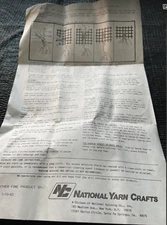 Latch Hook Kits From National Yarn Crafts 1983 Basic Instructions Directions