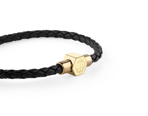 Philipp Plein Pulsera Hombre Acero Cuero Oro Plein Enigma S PJOEA05BS - Imagen 2 de 5