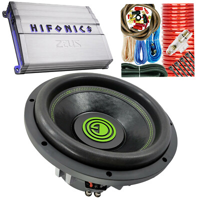 Hifonics Zeus ZG-1800.1D 1800W Class D Amp + 1x Subwoofers 12