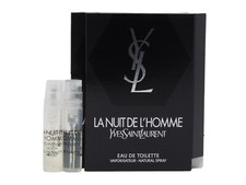 YSL YVES SAINT LAURENT LA NUIT DE L'HOMME EDT 1.2ml .04fl oz x 2 COLOGNE SAMPLES