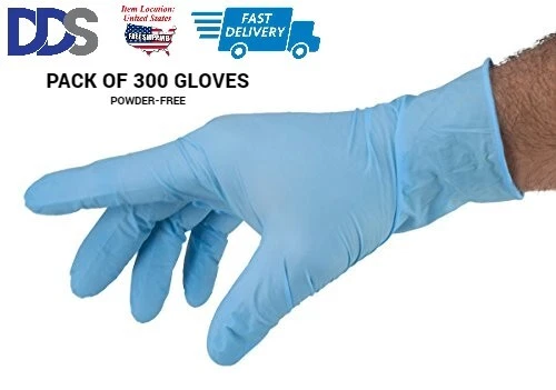 Nitrile Exam Gloves, Powder free, SIZE XLARGE, PACK OF 300 (NEW & FAST SHIPPING)