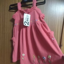 New Girl Pinafore Dungaree Dress embroidered floral Size 18-23 Months