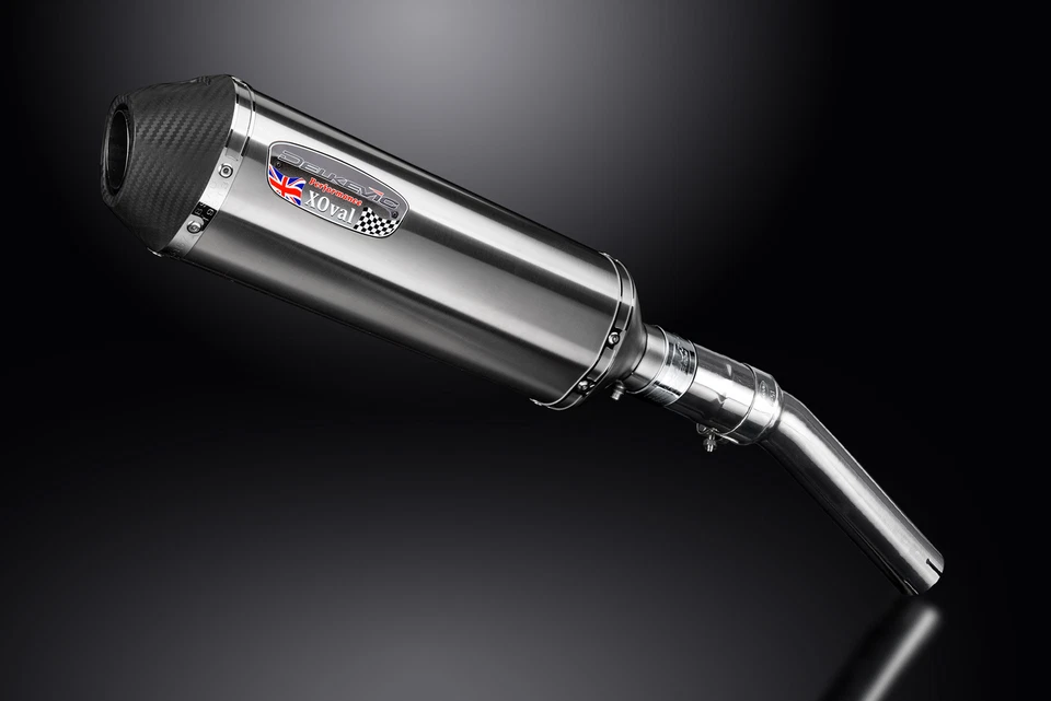 Suzuki DR650S DR650R 1990-1995 Slip On 13.5" XOval Stainless Exhaust Muffler Kit - Image 3 of 4