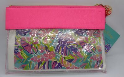 Lilly Pulitzer bright pink pencil pouch sticker sheets 1 pen 1 pen holder