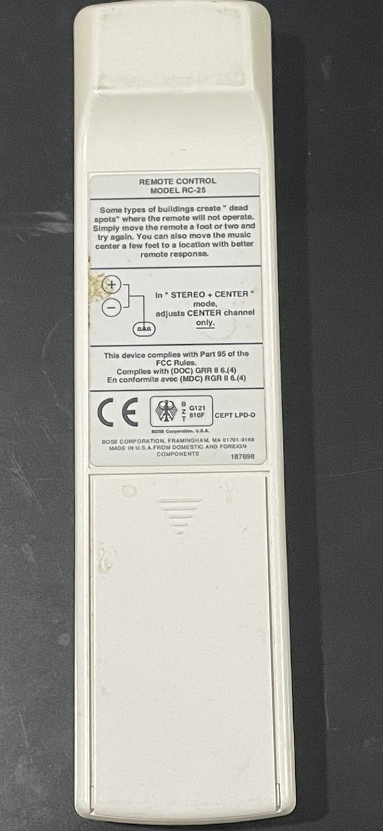 Genuine Bose Remote Control RC-25 For Bose 5/8/12/20/25 OEM EUC
