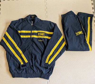 US Navy Piece Blue Gold FORGED BY THE SEA Nylon Track Suit