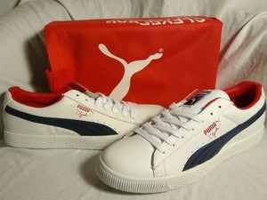 puma clyde white navy