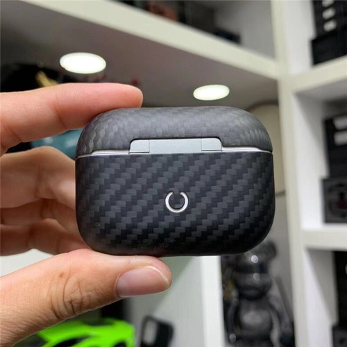 Genuine Real Carbon Fiber Aramid Slim Case for Apple AirPods Pro 2 Hard Cover - Photo 7 sur 26
