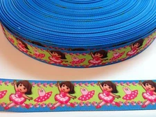 5 Yards 1" Dora The Explorer Grosgrain Ribbon Hair Bow Supplies.