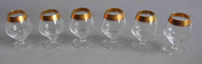 6 Gläser Theresienthal Concorde Mintonborde Goldrand 24K Cognacschwenker Cognac