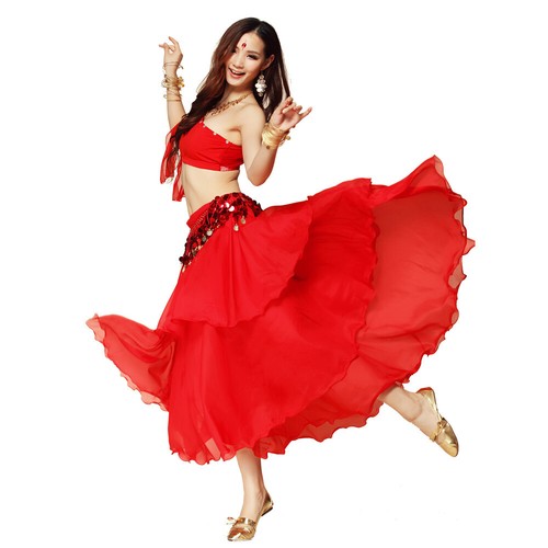 Belly Dance Costume Set Dress Dance Party Set Bollywood Carnival Clothes Suit - Foto 2 di 16