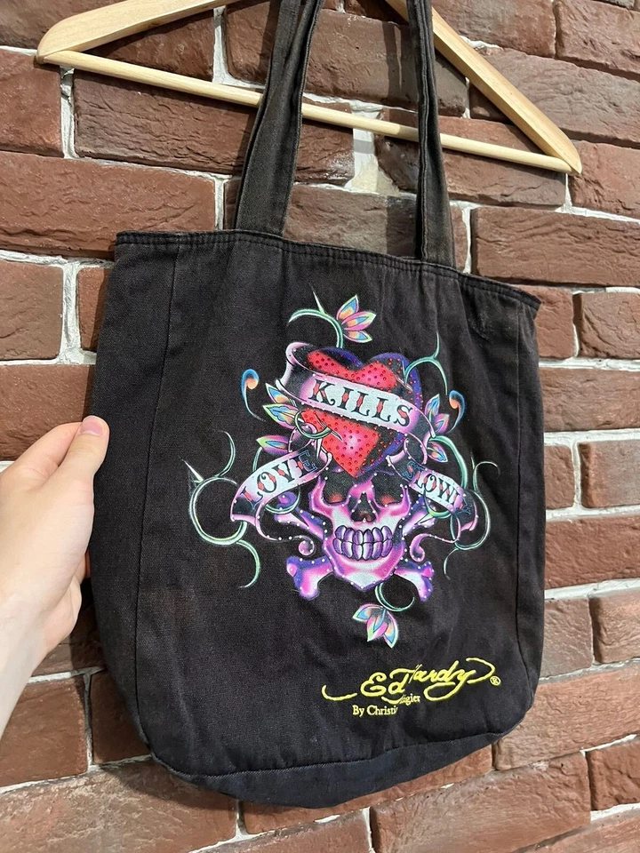 Bolso de Mano Ed Hardy Christian Audigier Vintage Raro Hype Foto 2 de 4