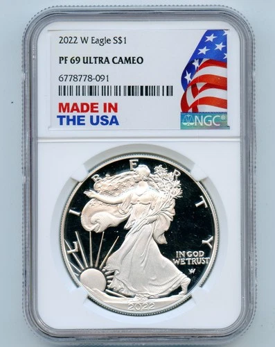 2022-W Proof 1 OZ American Silver Eagle $1 NGC PF69 Ultra Cameo