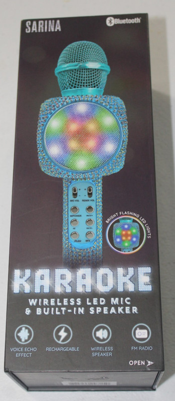 Sarina Karaoke Wireless LED Microphone Built-in Speaker NEW