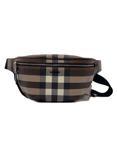 BURBERRY Waist bag PVC Check Brown 8052806 Authentic From Japan