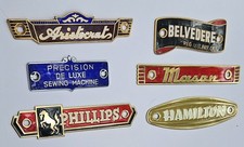 6 Different Machine Metal Name Plates Sign Tag Brass? Unused Condition Lot C