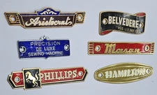 6 Different Machine Metal Name Plates Sign Tag Brass? Unused Condition Lot C