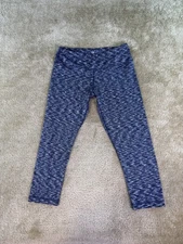 90 Degree by Reflex Women's High Waist Leggings Size L Blue Tummy Control E035