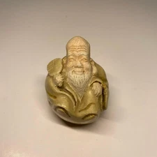 Incense Container Case Pottery Jurojin God 2.1 in Vintage Japanese Figurine Kogo