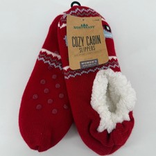 Northeast Outfitters Womens Red Christmas Tree Truck Cozy Cabin Slippers Medium