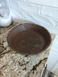 Antique Iron Kitchen Strainer/Sieve Or Chalni bowl Large 12" Diameter