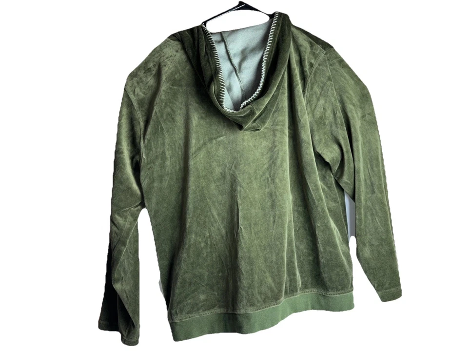 Sudadera con Capucha de Entrenamiento de Terciopelo Verde JANE ASHLEY Mujer 2xl Manga Larga Con Piedras De Colección Foto 2 de 4